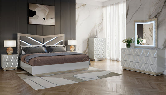 Vera Grey LED Platform Bedroom Set B91