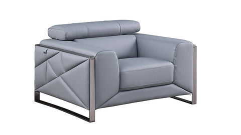 Giorgio Light Blue Italian Leather Sofa and Loveseat MI-989