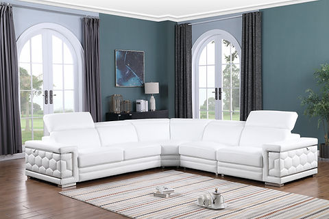 Favo White Italian Leather Sectional MI-1255