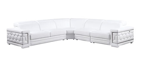 Favo White Italian Leather Sectional MI-1255