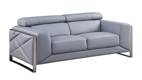 Giorgio Light Blue Italian Leather Sofa and Loveseat MI-989