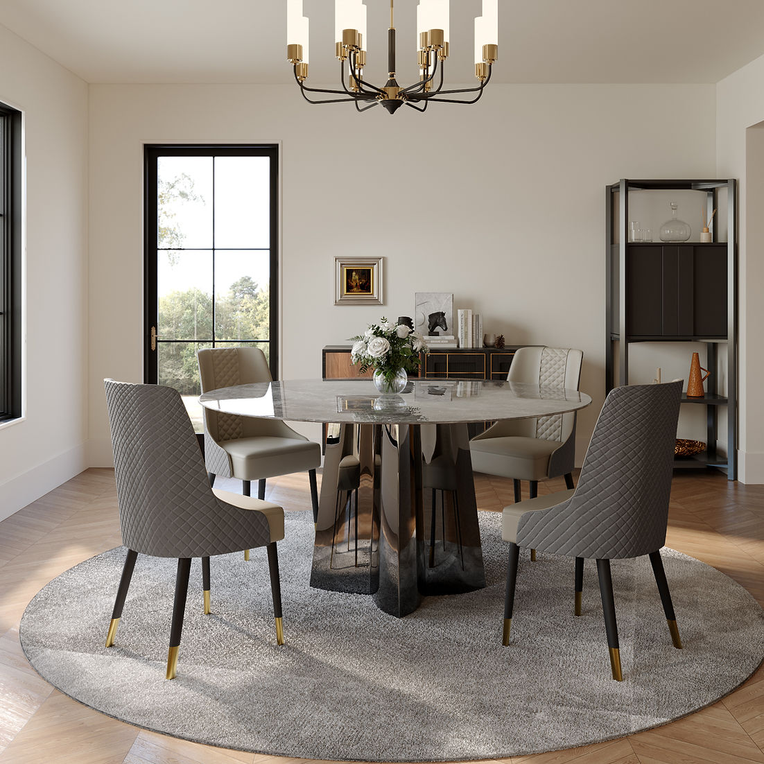 59" Luxe Grey Table (Sintered Stone)