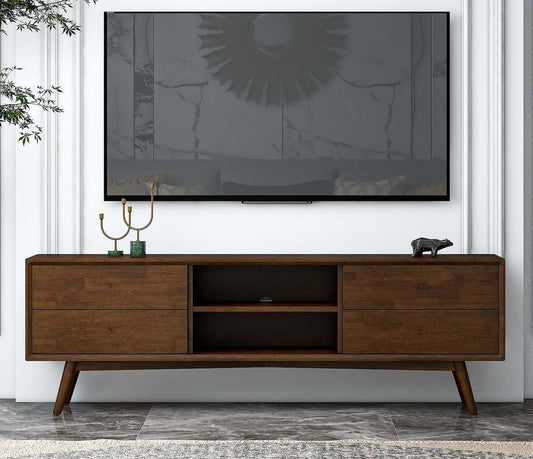 Caroline Brown Modern Style Walnut 72" TV Stand