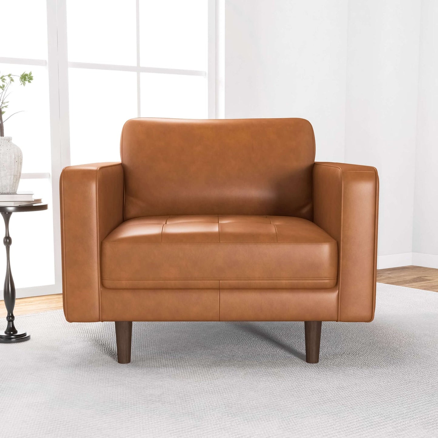 Catherine Tan Leather Lounge Chair