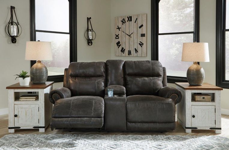 Grearview Charcoal POWER Reclining Sofa and Loveseat 65005