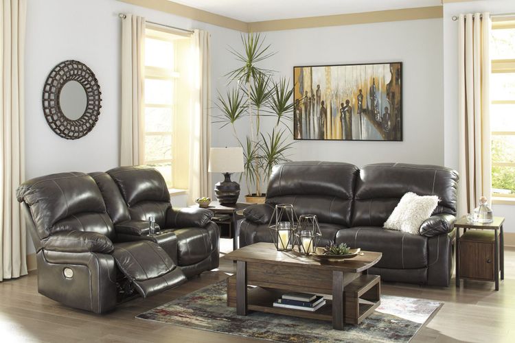 Hallstrung Gray POWER Reclining Sofa and Loveseat U52403