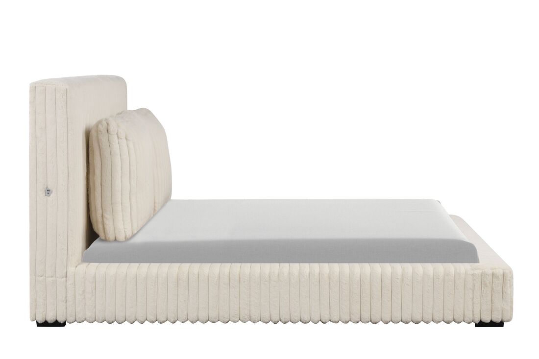 Lauren Beige Fabric Queen Platform Bed