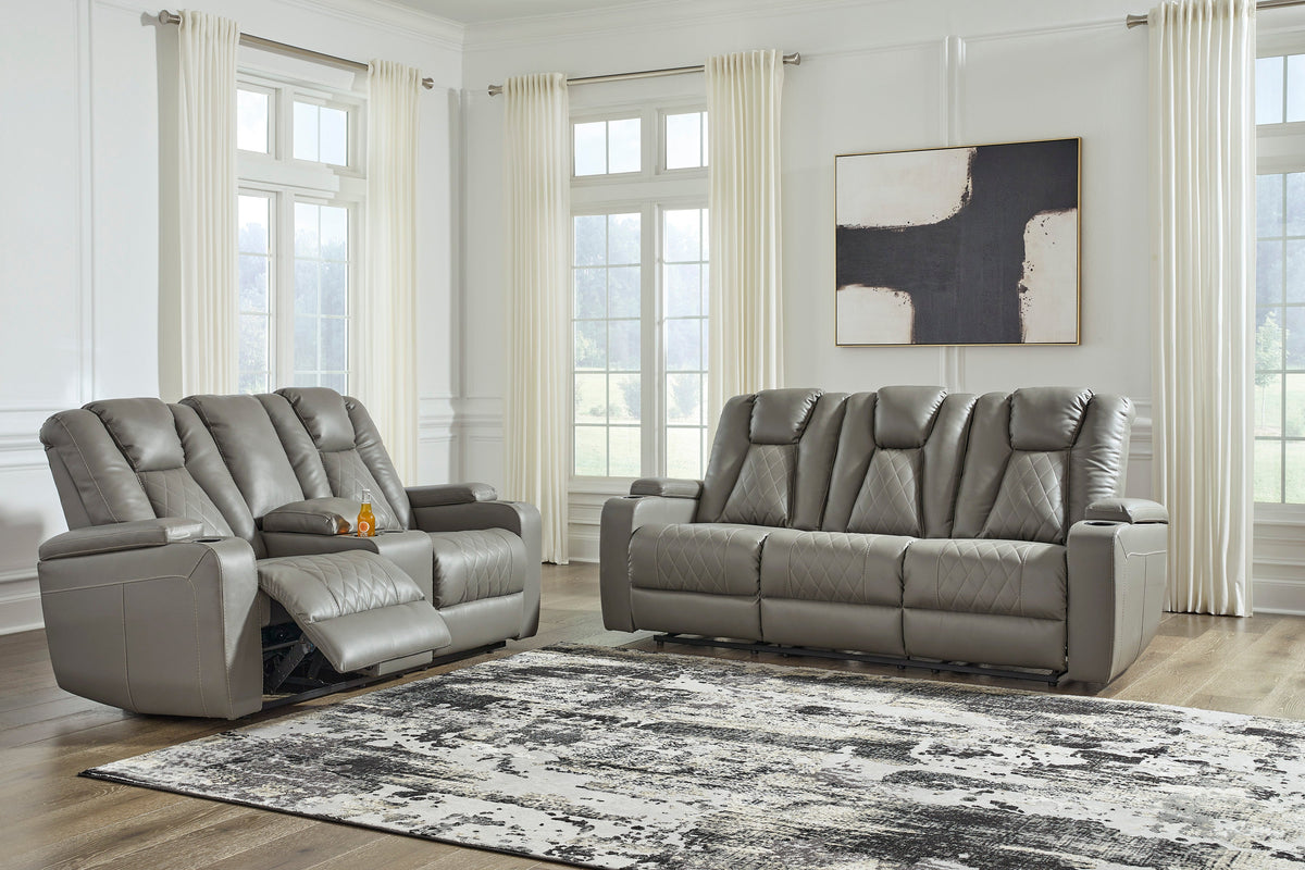 Mancin Gray Reclining Sofa and Loveseat 29702