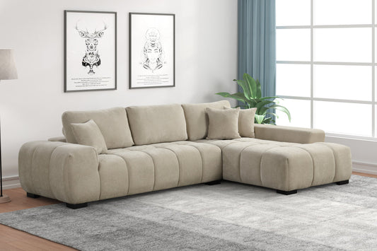 Manhattan 118" Beige Fabric Sectional