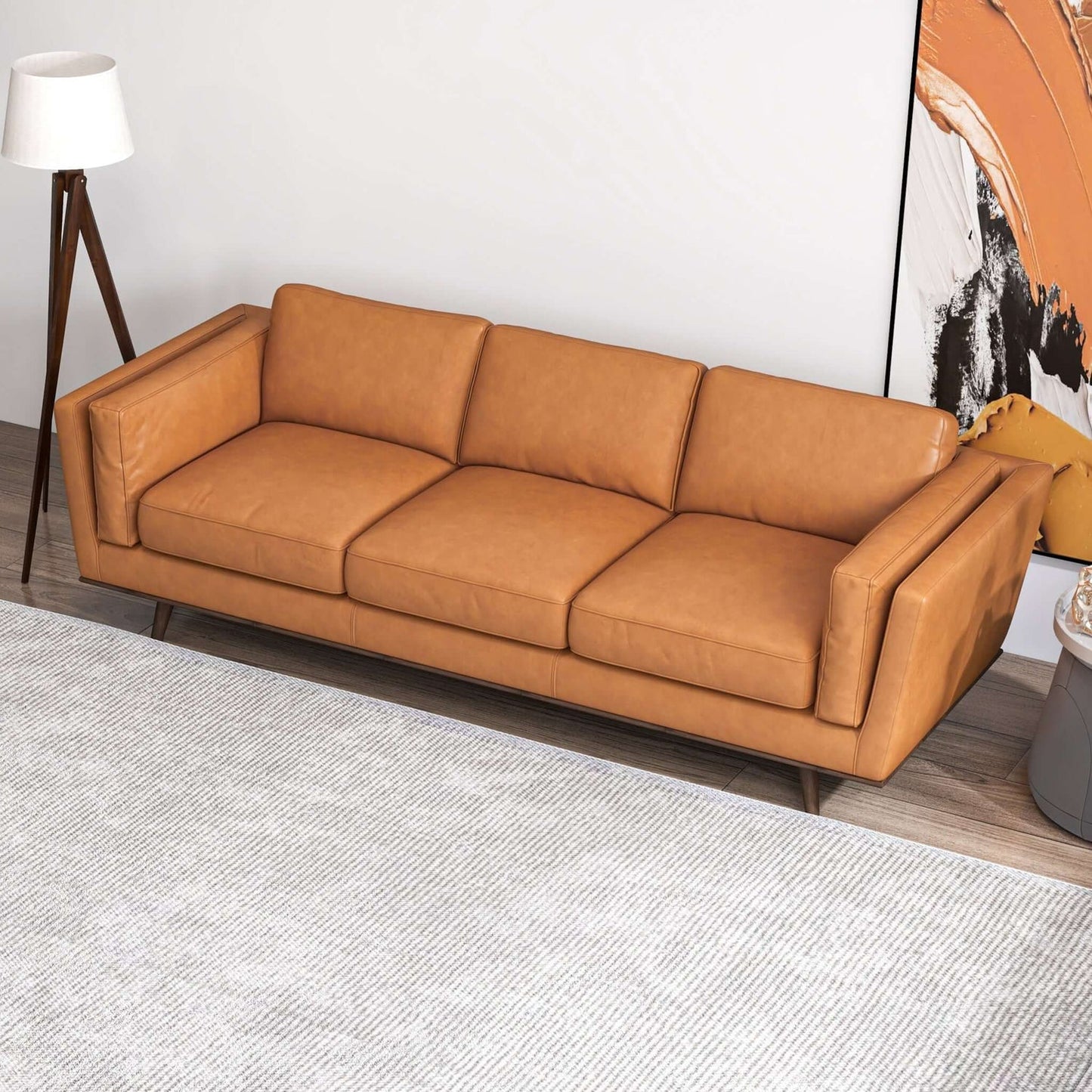 Chase 91"  Tan Genuine Leather Sofa