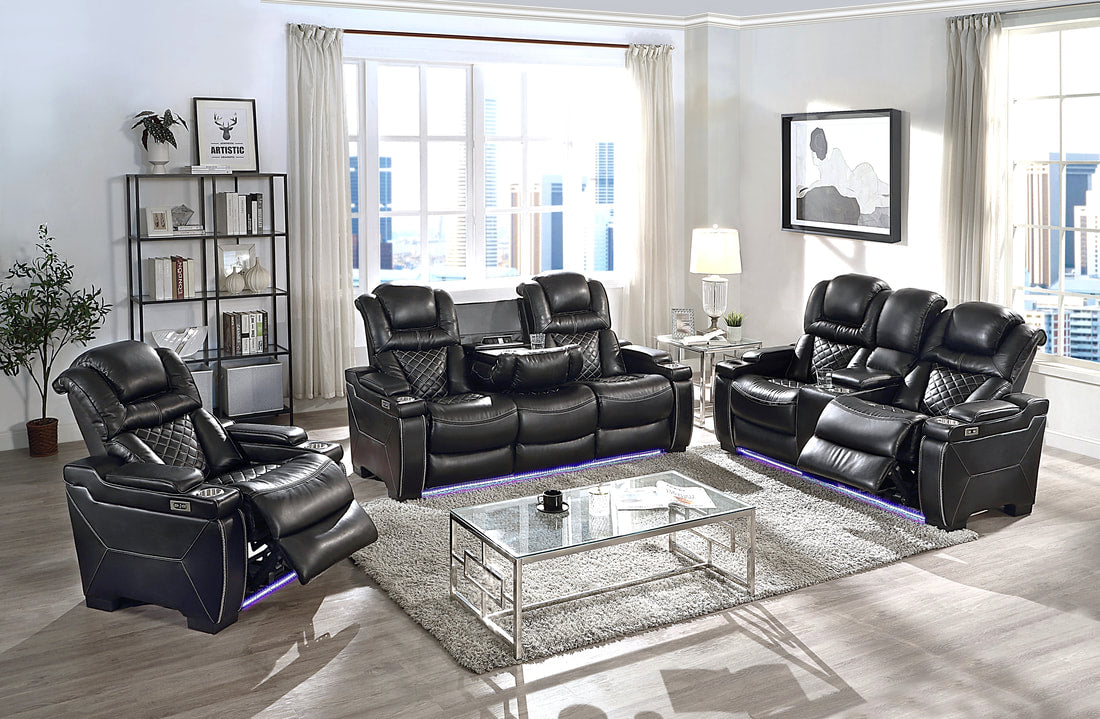 Romina Black POWER 3pc Reclining Set