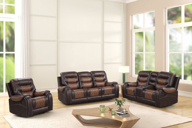 Ashley1001 2Tone Brown OVERSIZED 3pc Reclining Set