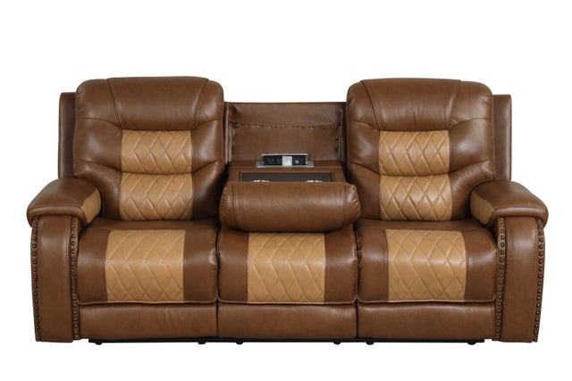 Ashley1002 2Tone Light Brown OVERSIZED 3pc Reclining Set