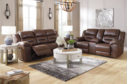 Stoneland Chocolate Reclining Sofa and Loveseat 39904