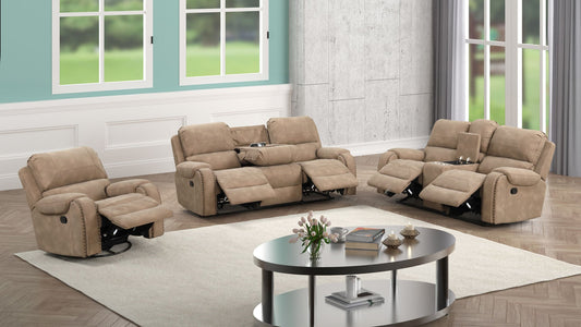 Titan Latte OVERSIZED 3PC Reclining Set 1001