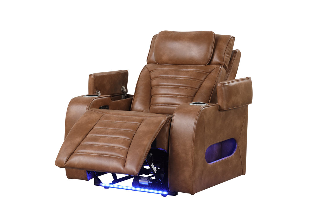 Tokyo Brown POWER/LED/BLUETOOTH SPEAKERS 3pc Reclining Set