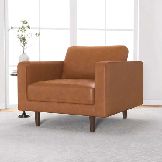 Catherine Tan Leather Lounge Chair