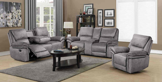 Victoria Grey 3pc Reclining Living Room Set