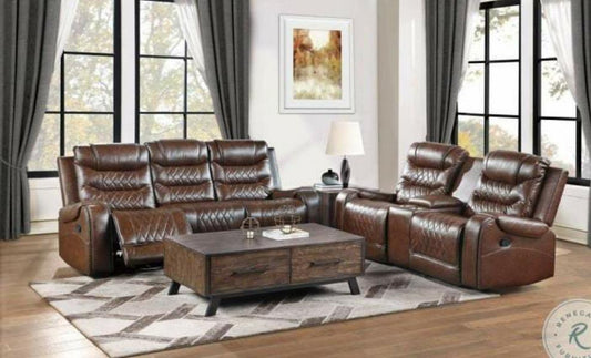 Putnam Brown POWER Reclining Sofa and Loveseat 9405