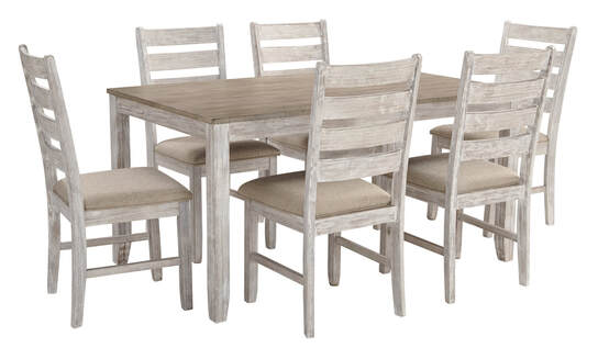 Skempton White/Light Brown 5pc Dining Room Set | D394