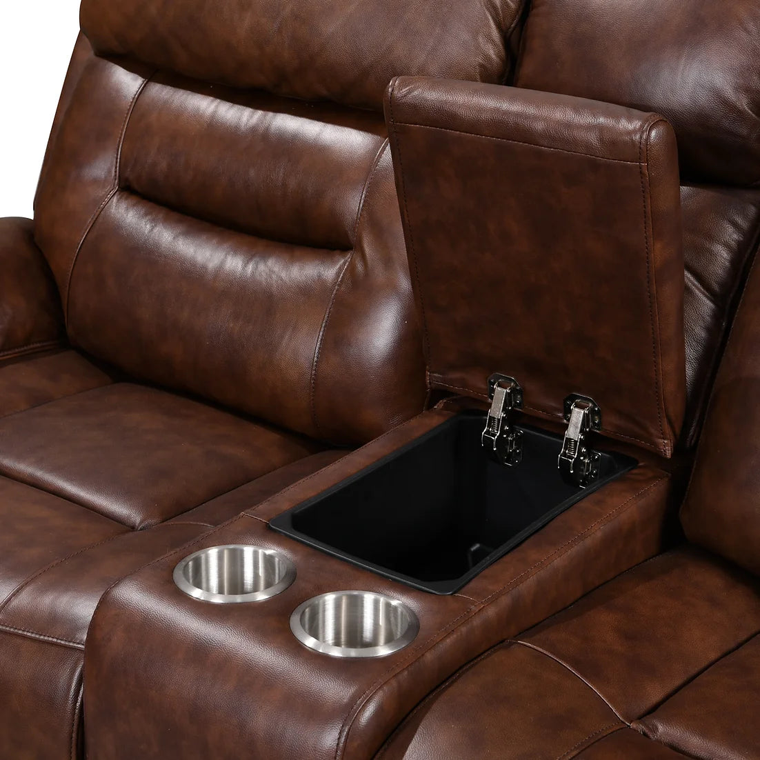 Rosewood Brown POWER/TOP GRAIN LEATHER Reclining Sofa and Loveseat S2226