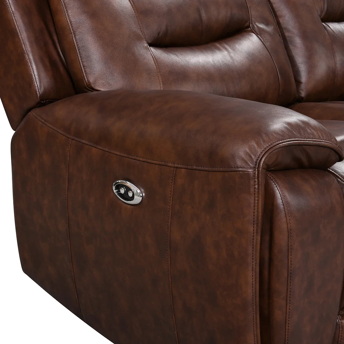 Rosewood Brown POWER/TOP GRAIN LEATHER Reclining Sofa and Loveseat S2226