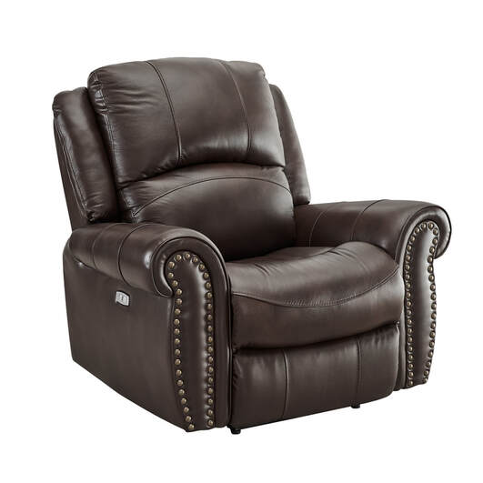 Italia  Brown  POWER/TOP GRAIN LEATHER 3pc Reclining Set